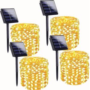 Warm White Solar String Lights Outdoor Waterproof Solar Fairy Lights For Tree