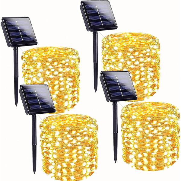 Warm White Solar String Lights Outdoor Waterproof Solar Fairy Lights For Tree