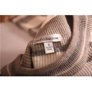 Grey And Pink Ladies Striped Sweaters 100% Acrylic Soft Touch