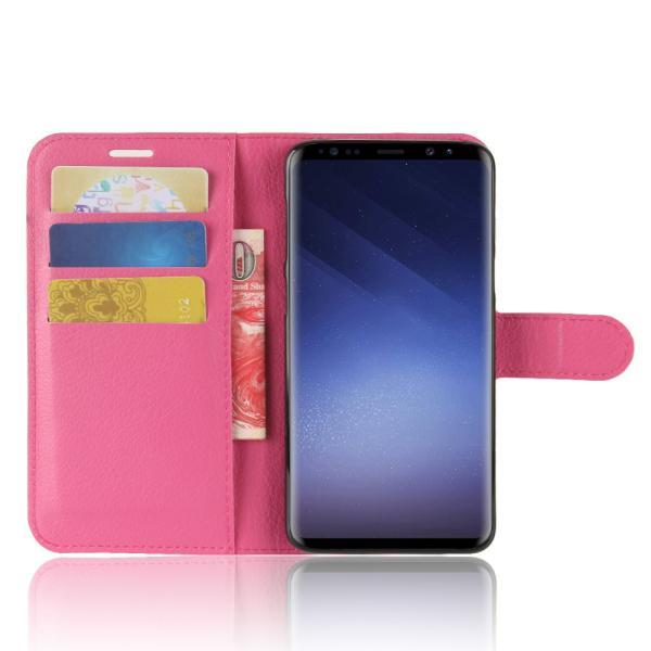 2018 Litchi Pattern Flip PU Leather Holder Stand Card Slot Cellphone Case Wallet for Samsung Galaxy S9