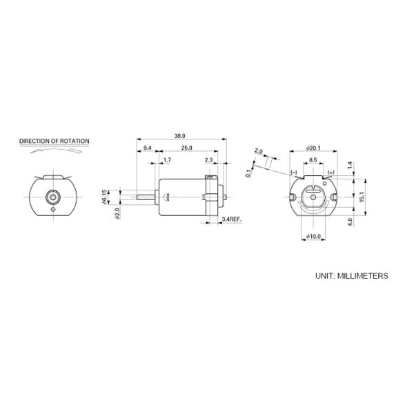 130 Size Adafruit Motor Dimensions