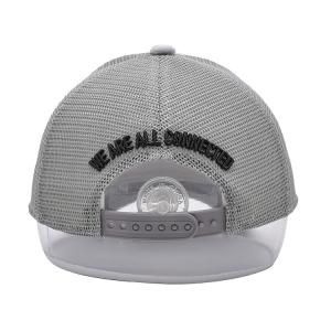 Gray Suede Trucker Hat 3d Embroidered 5 Panel Mesh Cap