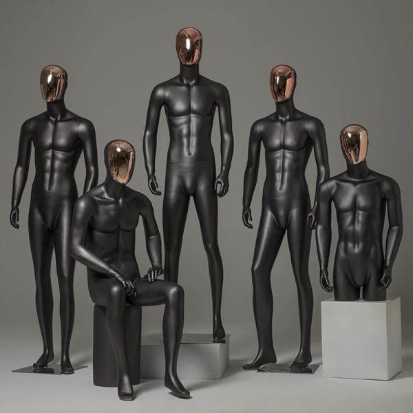 Buy Full Body Electroplated Face Model Male Fiberglass Mannequin With Head at wholesale prices