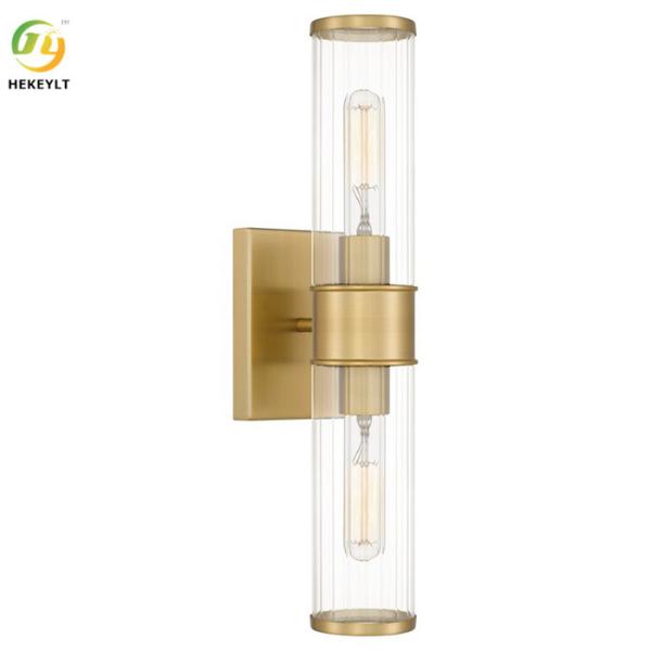 Buy Striking Style Gold Metal Glass Modern Wall Light 2 Light at wholesale prices