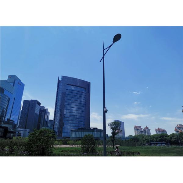 H15m Hot Dip Galvanized Double Arm Street Lamp Pole Conical Shape For Highway