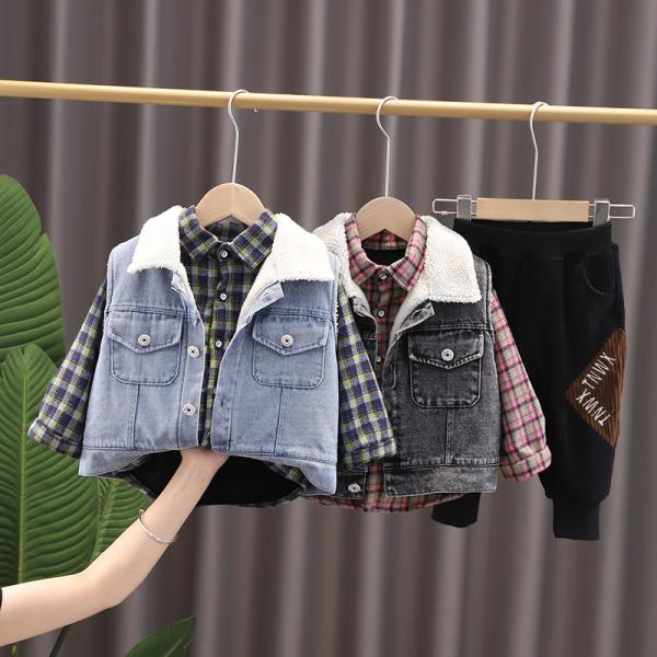Buy Three-Piece Set Of Warmth And Thickening For Children And Boys In Autumn And Winter at wholesale prices