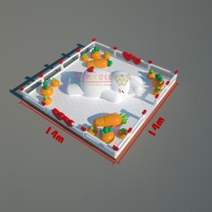 Big Pool Inflatable Rabit With Carrot Jumping Boucny Castle