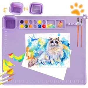 Large Silicone Painting Mat With Cup Kids Painting Mat Painting Tools For Drawing