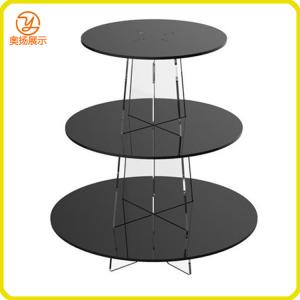 Quality customized round shape 3 tiers clear acrylic cupcake display stand for sale