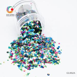 Christmas Crafts Polyester Rainbow Glitter Mix Polyester Hexagonal Bulk