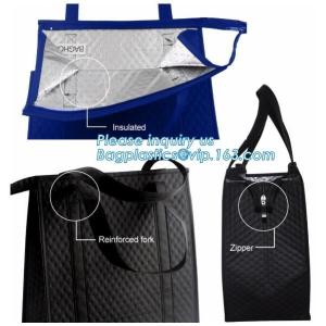 Reusable aluminium Portable pOLYESTER WINE COOLER BAG,FROZEN FOOD,ICE,HOT PIZZA