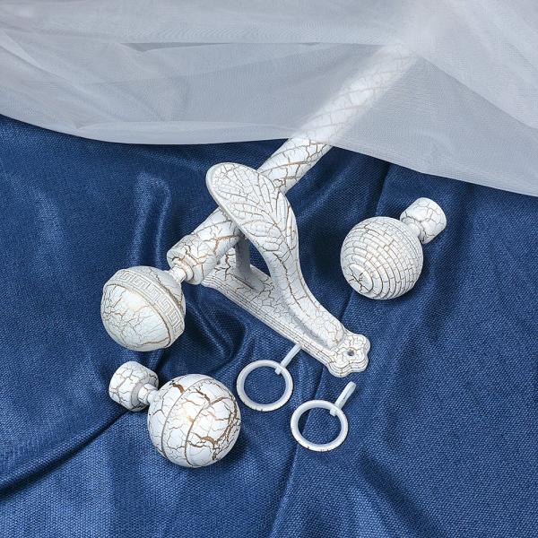 28MM Ball Curtain Rod Finials White Gold Crack Color Curtain Rod Set