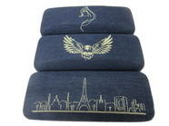 newest hard eyeglasses cases with clients logo embroidery