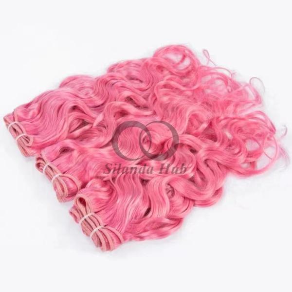 Pink Water Wave Remy Human Hair Bundles Sew In Weave Bundles Brazilian Bundle Deals