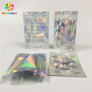 Clear Window Cosmetic Packaging Bag Customized Printing Plastic Hologram Mylar