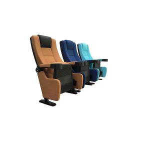 Commercial Cinema Folding Chairs With Cupholder Fabric Foam Upholstery