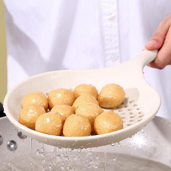 Silicone Strainer Scoop Colander Slotted Pasta Spoon Heat Resistant 600 °F Slotted Ladle Spoons For Kitchen Cooking Tool