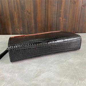 Authentic Crocodile Skin Businessmen Envelop Clutch Wristlets Purse Genuine