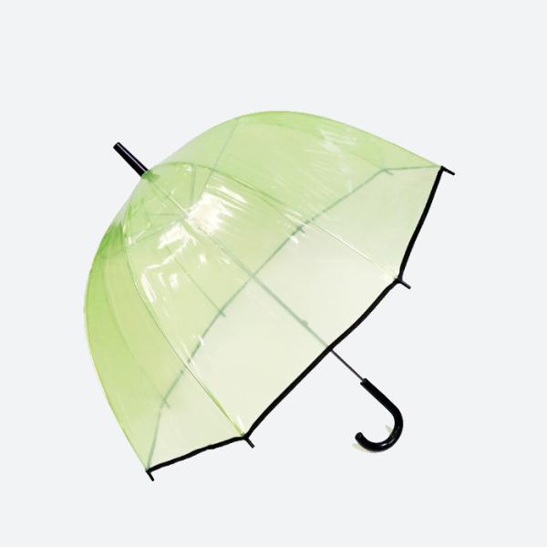 Buy Straight POE Transparent Dome Umbrella With J Shape Handle at wholesale prices