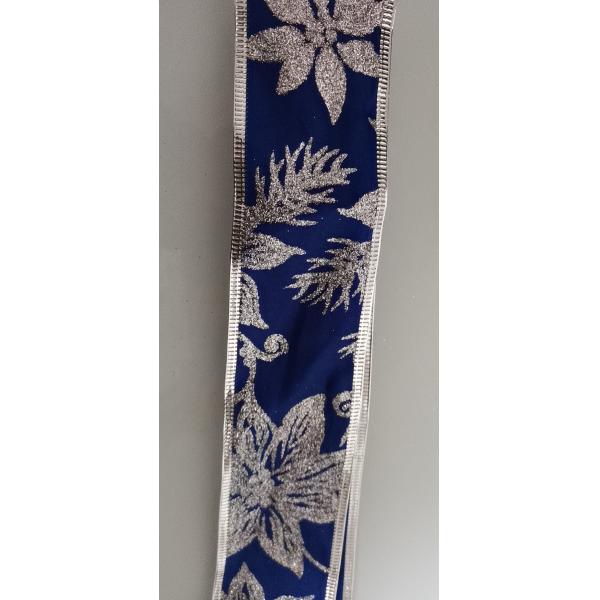 6.3cmChristmas Glitter mesh webbing with Wired Edges Ribbon For Christmas Decoration Glitter Ribbon