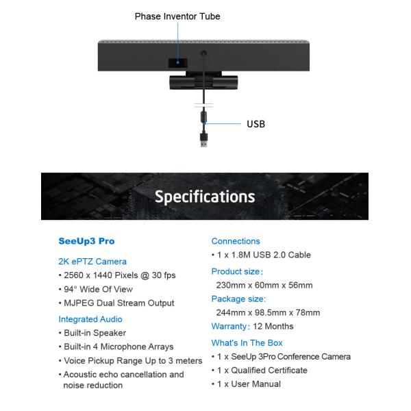 Video Conference System With audio 3A algorithm, conference sound source acquisition and accurate noise suppression