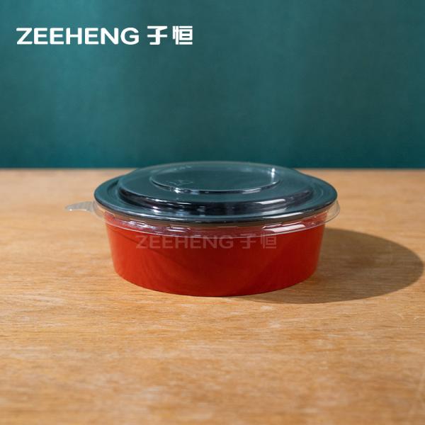 Buy Black/Red Disposable Paper Bowls With Lids Perfect for Hot and Cold Foods at wholesale prices