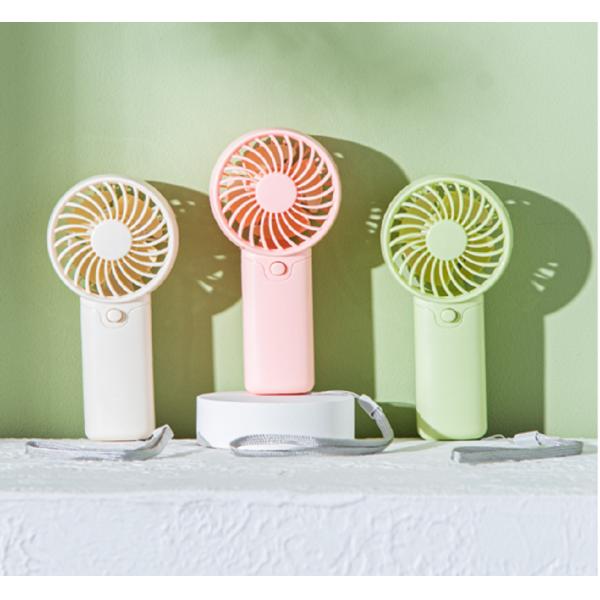 AAA Battery Handheld Fan 2W ABS Body 6*3.7*12.5cm Size 53.7g Lightweight With Lanyard Green Red White