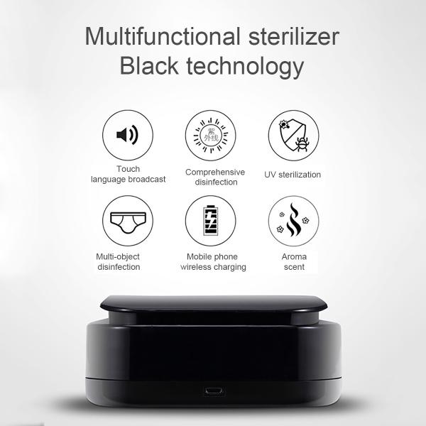 9W Wireless Cell Phone Charger 9 Led Aromatherapy Disinfection Sterilizer Box