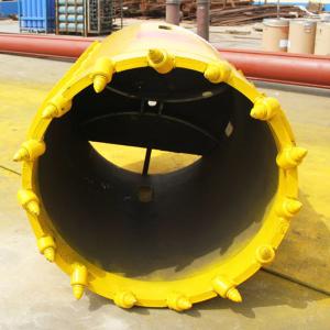 Hard Ground Q355d Rock Core Barrel Bucket With Bullet Teeth
