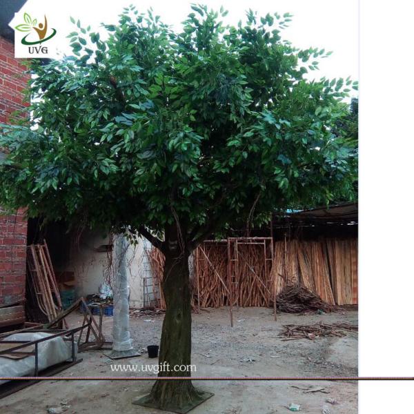 Buy UVG indoor and outdoor walkway decoration realistic banyan artificial tree sale 13ft high GRE053 at wholesale prices