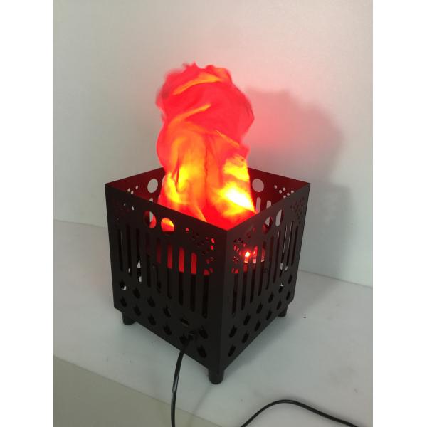 Buy red led silk  square flame light with iron shell at wholesale prices