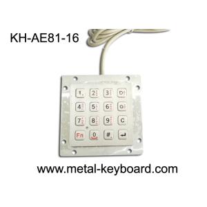 China Anti - vandal Metal Kiosk Keyboard  IP65 , 16 key weatherproof keypad on sale