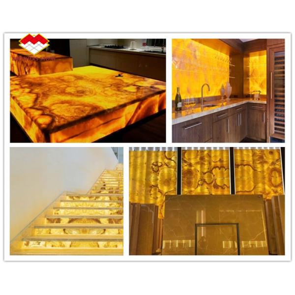 Thickness Tolerance /- 1mm Antique Book Match Yellow Onyx Marble for Lavabo Component