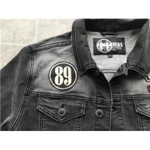 Black Washed Badge Mens Denim Jacket And Jeans Button Through Trucker Jacket