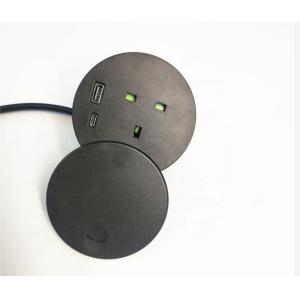 Hidden In Office Desktop 3 Inch Round Grommet UK Power Socket Outlet USB -C With