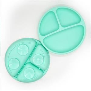 BPA Free Silicone Non-Slip Baby Dinner Plate with Suction Cup and Food Grade
