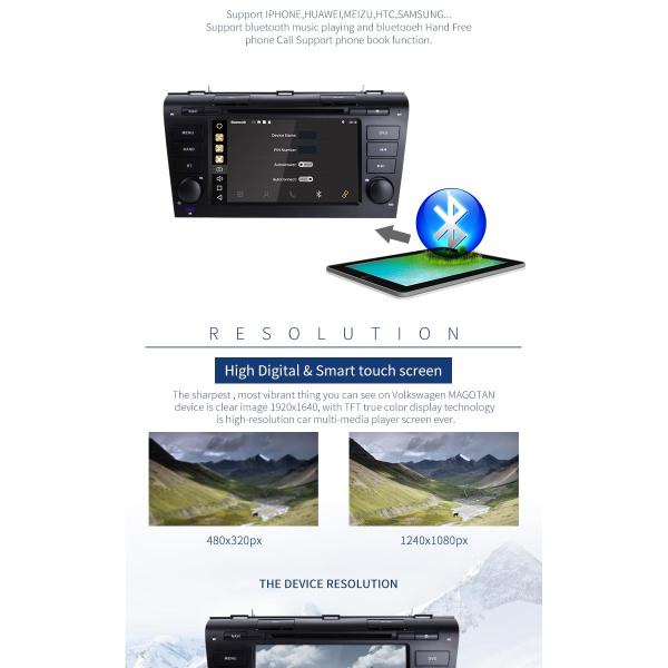 BT WIFI Stereo Radio Car Stereo With Gps Dvd Player , 8 Core HD Car Dvd Player