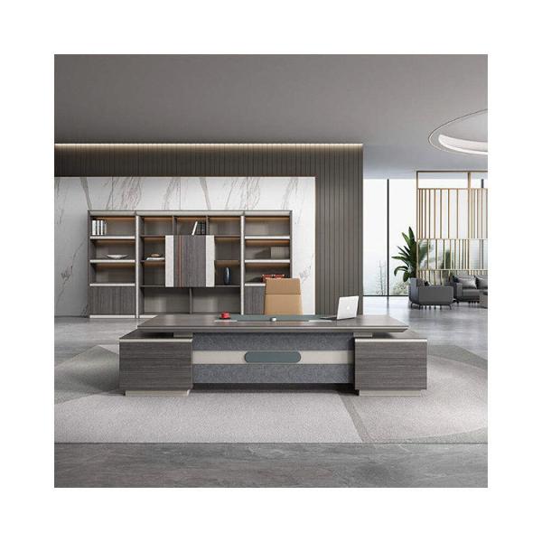 Mall Boss Office Furniture with Side Cabinets and L-Shaped Executive Manager CEO