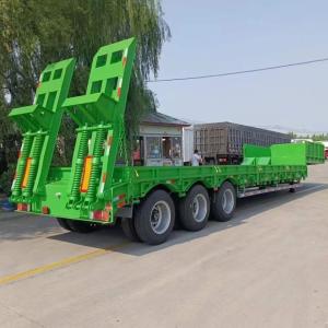 Quality Large Capacity 70t Van Type Semi Lowbed Trailer For Heavy Duty Transportation for sale