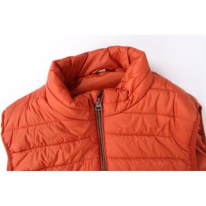 Windproof lightweight orange Mens Black Puffer Gilet 100% Polyester