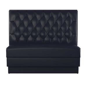Custom Restaurant Furniture Button Tufted Black Commercial Booth Seathing
