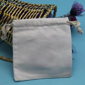 Soft Gift Satin Pouches For Jewelry , Custom Size White Drawstring Bag
