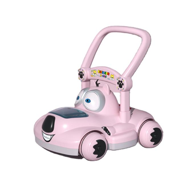 Plastic Kids Ride On Push Car With Canopy No Motor Custom Design Pink/Blue/White