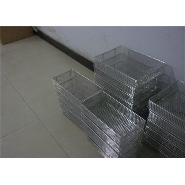 Perforated Stainless Steel Wire Mesh Baskets For Medical Sterilization 50 - 120mm Width