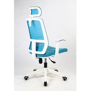 Ergonomic Blue Swivel Office Chairs PU Armpad Height 1120mm