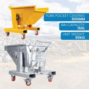 Yellow 7000 LBS Forklift Tipping Bin OEM Tipping Skip Bins