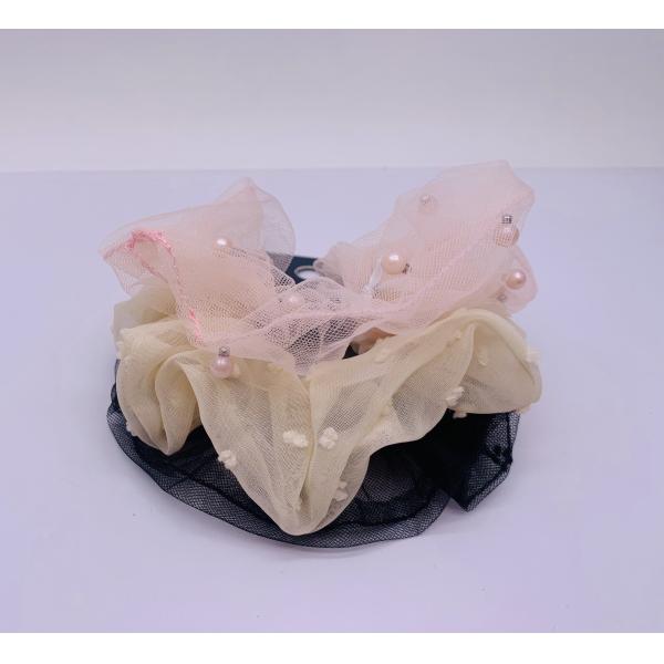 Buy Girls Elastic Fabric Hair Accessories Scrunchies With Pearls at wholesale prices