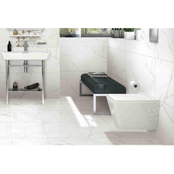 40X80 Cm Size Glazed Porcelain Carrara Marble Tiles Absorption Rate Less Than 0.05%