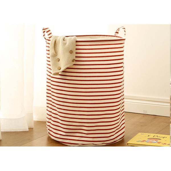 Laundry basket storage bag large box customizable colors stripe Green blue Cotton Linen