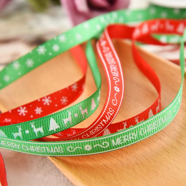 Multi Widths Gold Foil Gift Package Party Decoration Grosgrain Christmas Ribbon